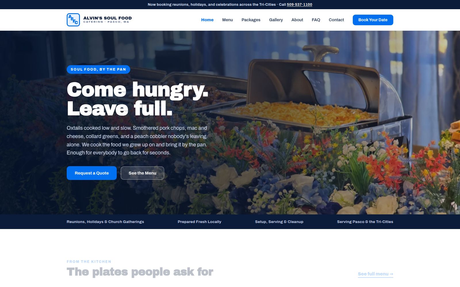 Alvin's Soul Food Catering website