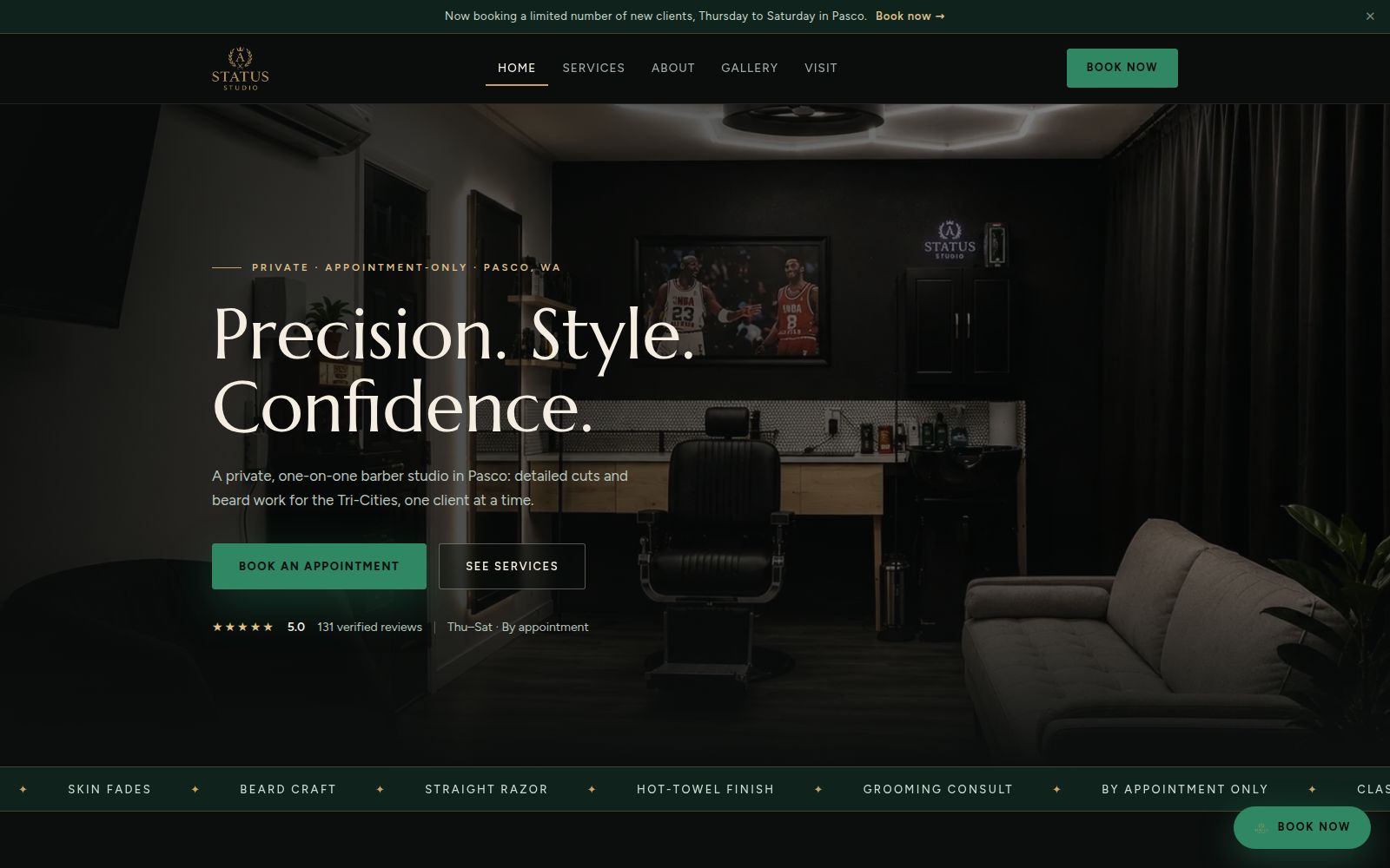 Status A Studio website